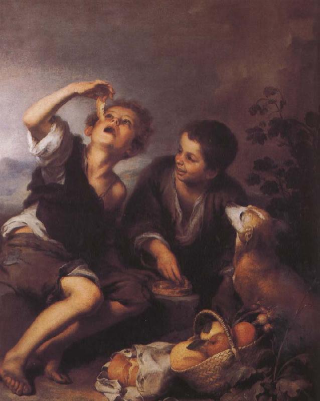 Bartolome Esteban Murillo Children to eat dessert